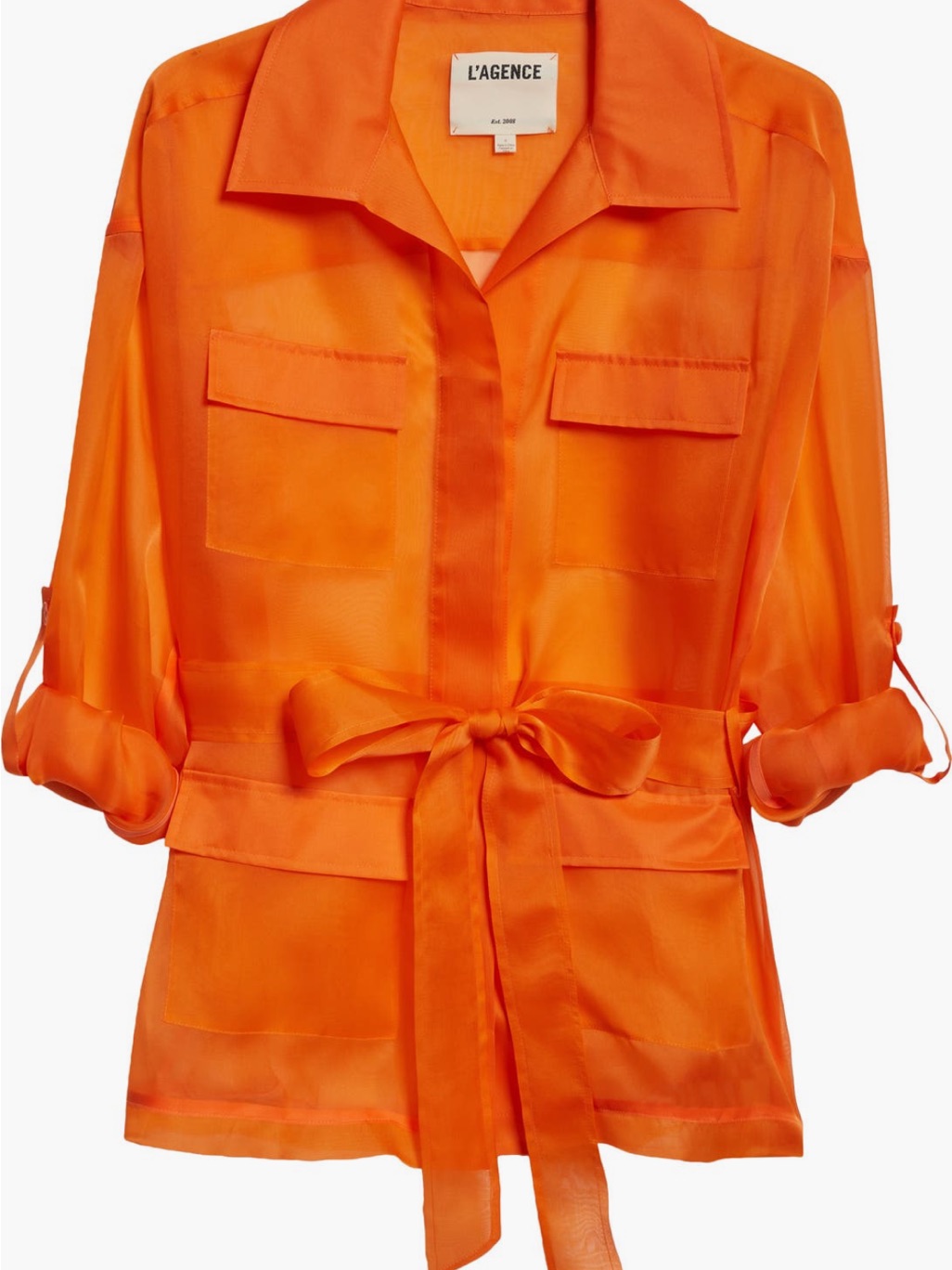 L'agence Colson Organza Silk Tie-Waist Jacket